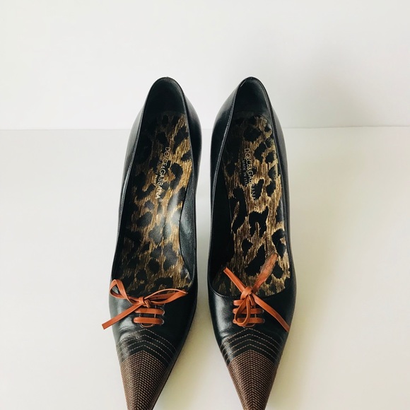 Dolce & Gabanna Brown Leather Shoes Size 8.5 - Picture 3 of 8